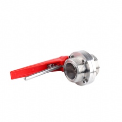 Sanitary Handle Lever Male Thread Butterfly Valve