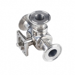 Sanitary High Platform 3-way Tri-clamp Ball Valve