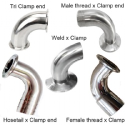 Tri clamp x Thread x Weld elbow